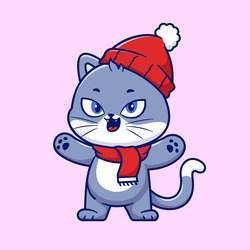 A winter cat cartoon